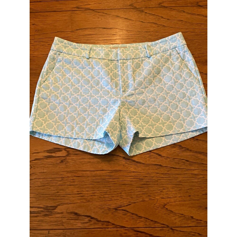 Banana Republic Martin Fit Women’s Size 12 Blue/White Geometric Chino Shorts